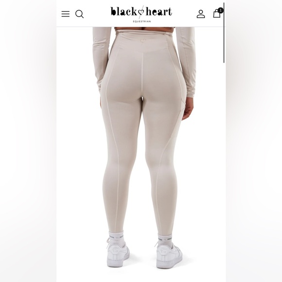 Black heart equestrian ridding leggings stone 2/30 - Picture 2 of 7